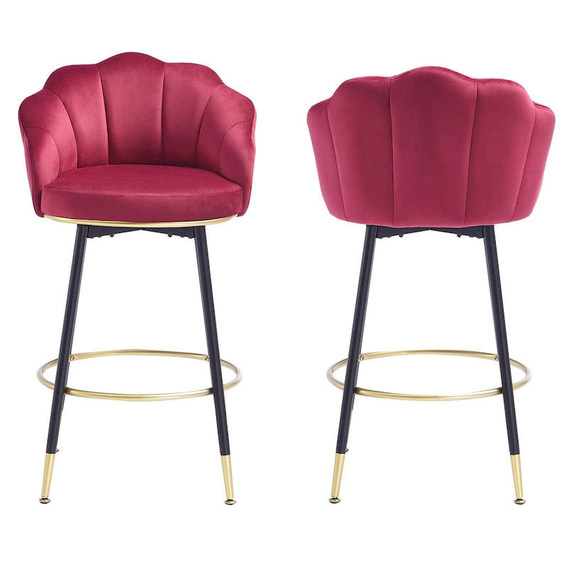 Tabouret de bar pivotant moderne avec dossier
