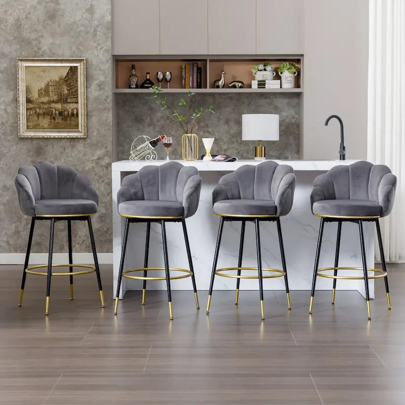 Tabouret de bar pivotant moderne avec dossier