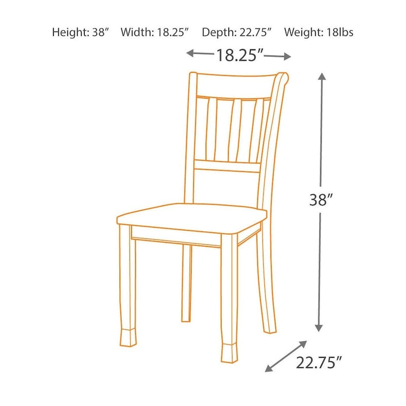 Chaise de salle à manger à dossier à lattes marron et noir