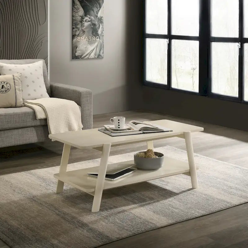 Table basse étagère en bois de style Mid-Century Modern