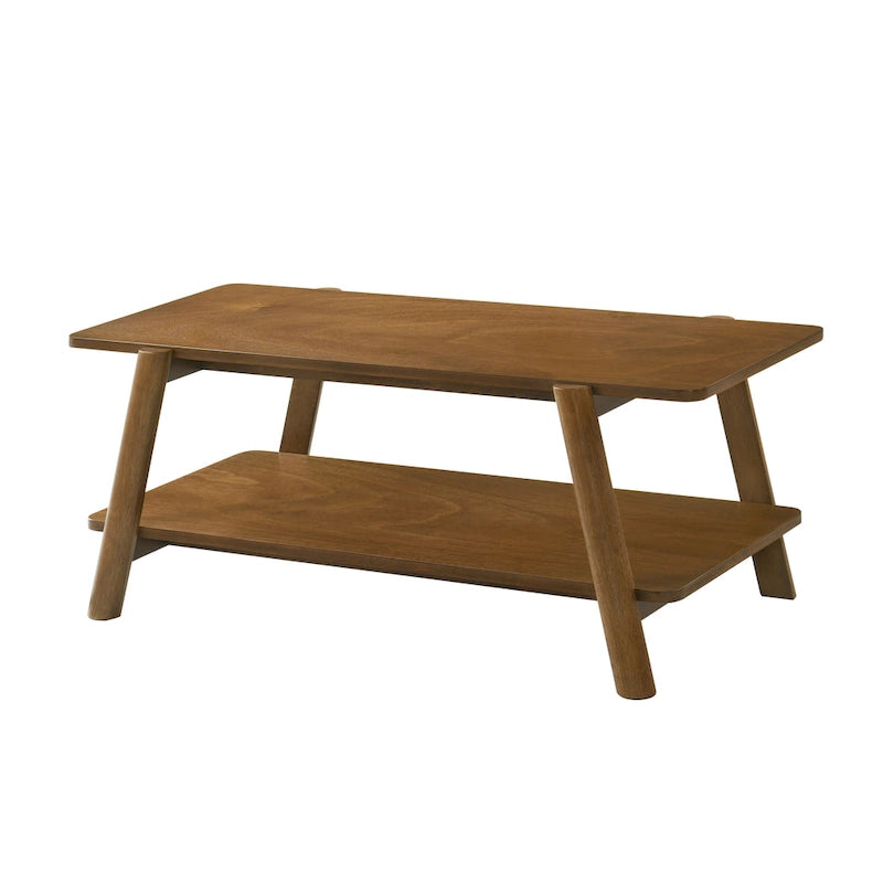 Table basse étagère en bois de style Mid-Century Modern