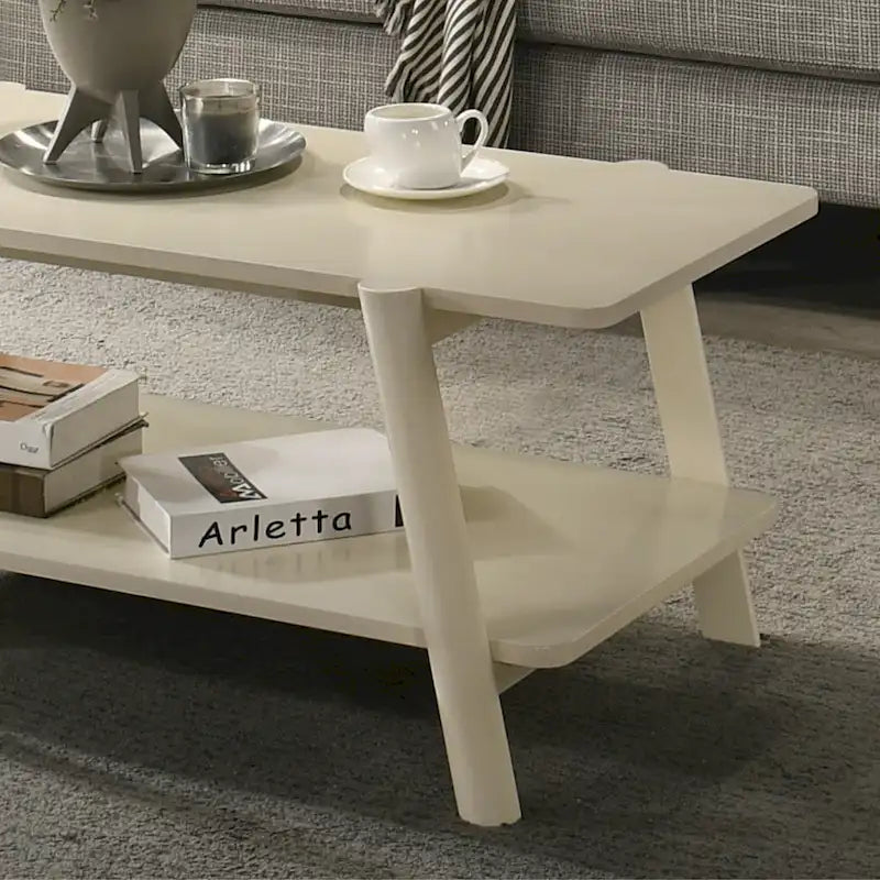 Table basse étagère en bois de style Mid-Century Modern