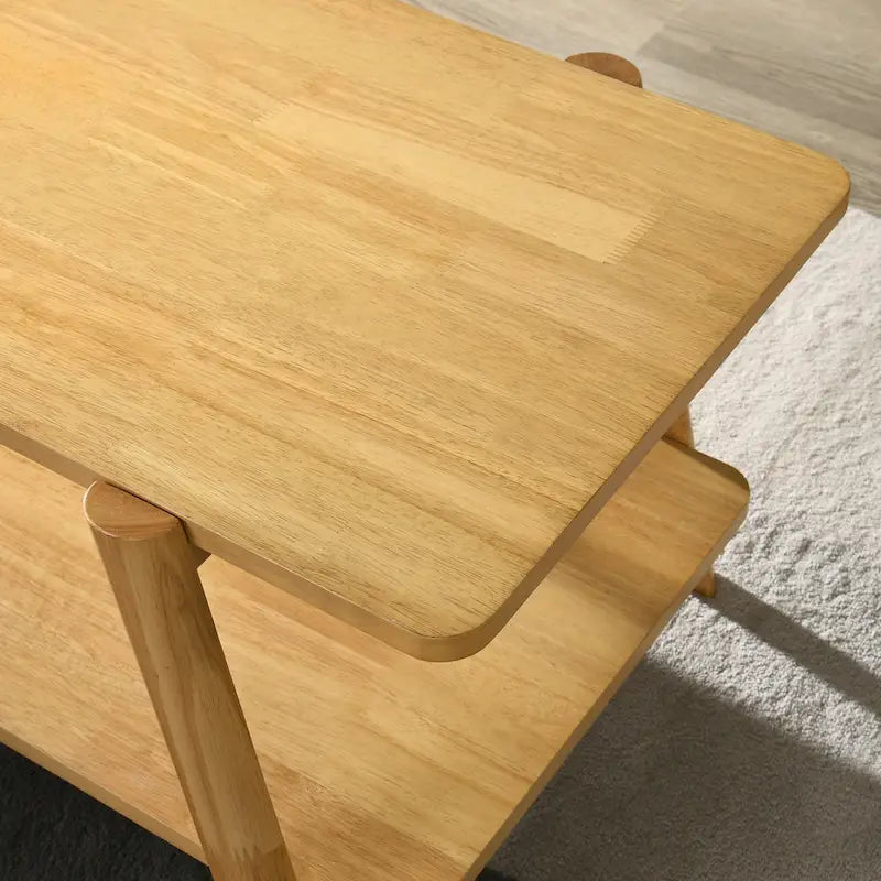 Table basse étagère en bois de style Mid-Century Modern
