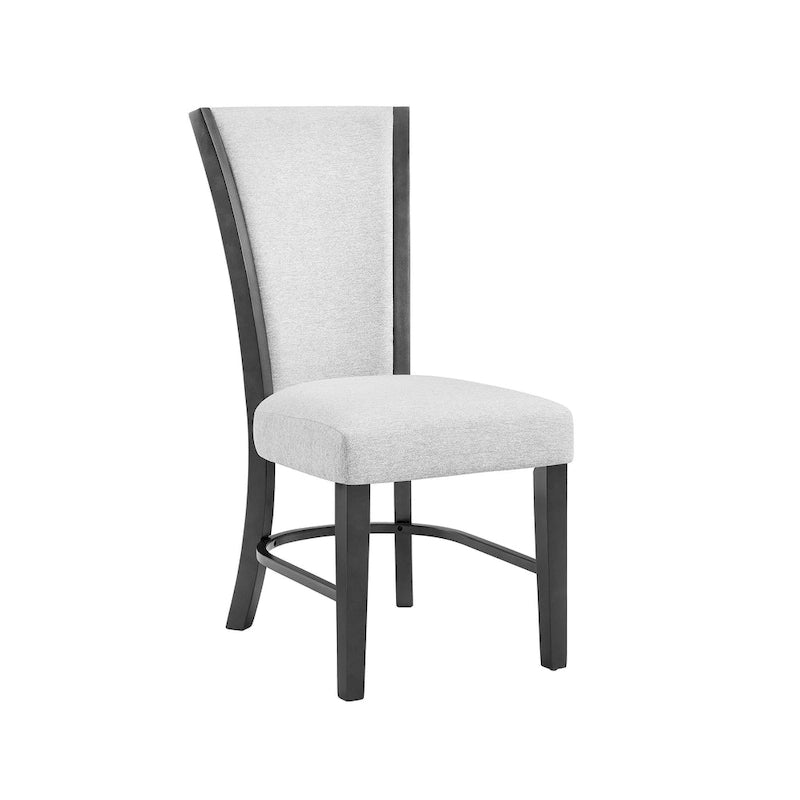 Table de salle à manger moderne avec plateau en verre et base miroir