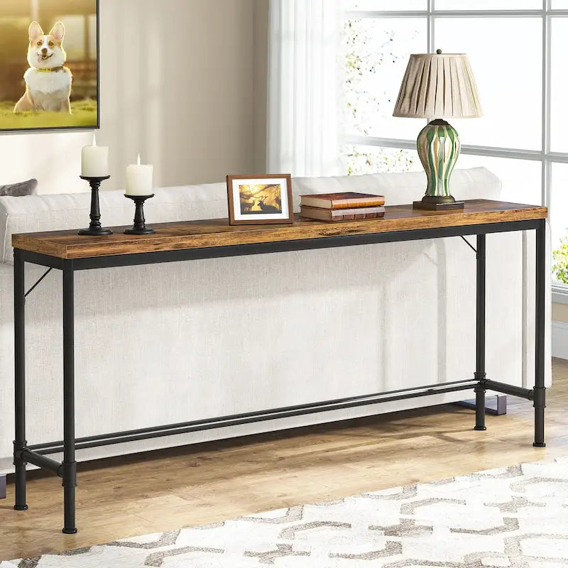 Table console étroite de 71 pouces de long, table de bar de 37,4 pouces de hauteur