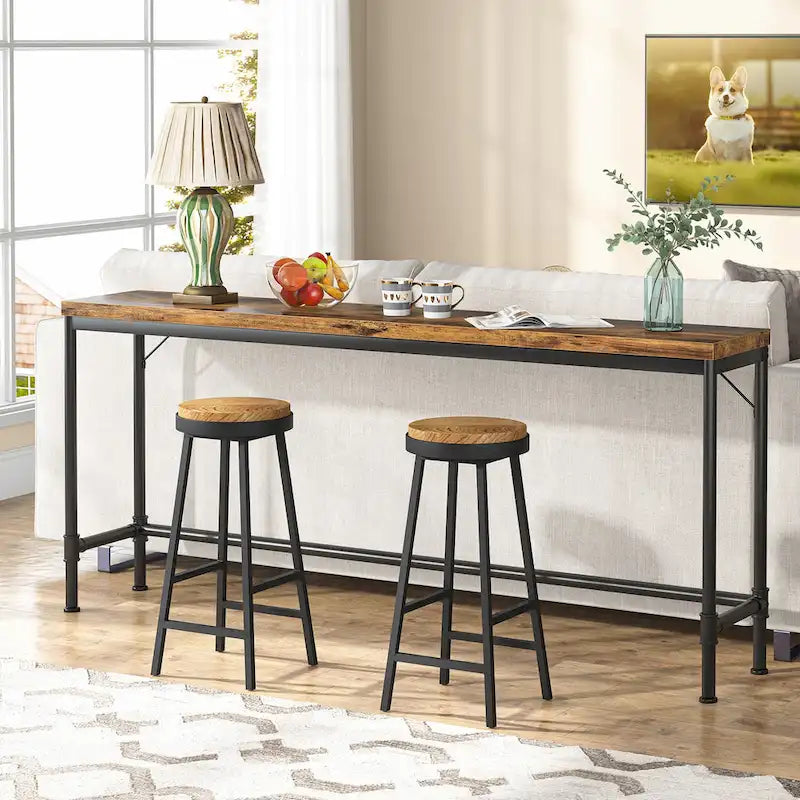 Table console étroite de 71 pouces de long, table de bar de 37,4 pouces de hauteur