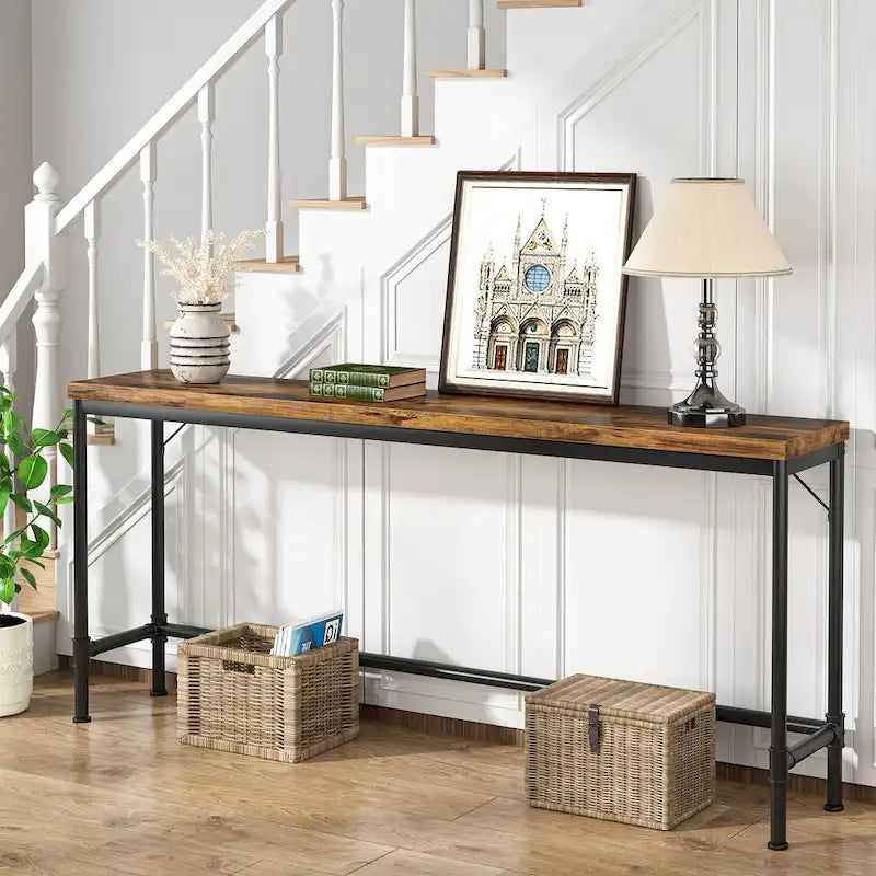 Table console étroite de 71 pouces de long, table de bar de 37,4 pouces de hauteur