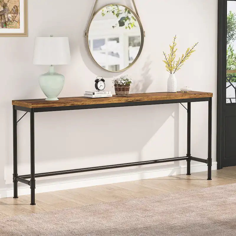 Table console étroite de 71 pouces de long, table de bar de 37,4 pouces de hauteur