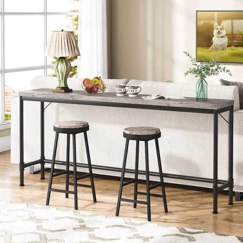 Table console étroite de 71 pouces de long, table de bar de 37,4 pouces de hauteur