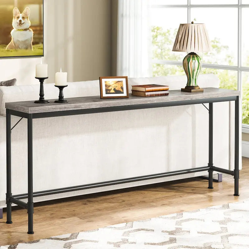 Table console étroite de 71 pouces de long, table de bar de 37,4 pouces de hauteur