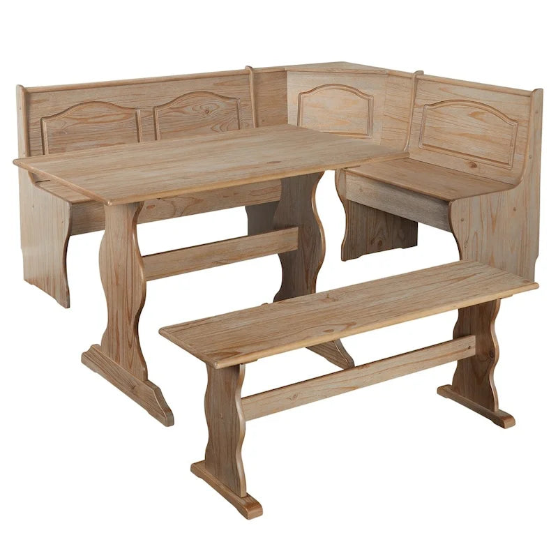 Table à manger rectangulaire en pin massif, style champêtre décontracté