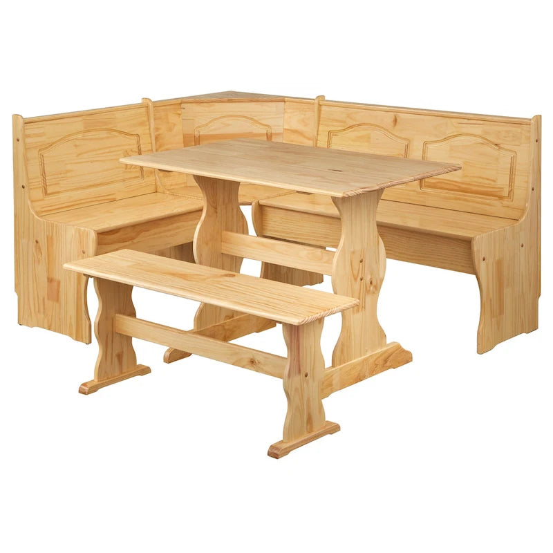 Table à manger rectangulaire en pin massif, style champêtre décontracté