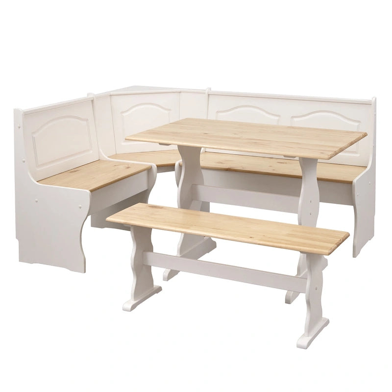 Table à manger rectangulaire en pin massif, style champêtre décontracté