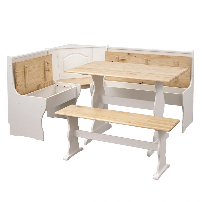 Table à manger rectangulaire en pin massif, style champêtre décontracté