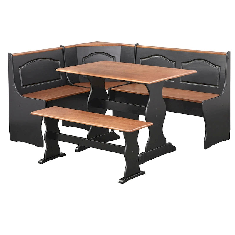 Table à manger rectangulaire en pin massif, style champêtre décontracté