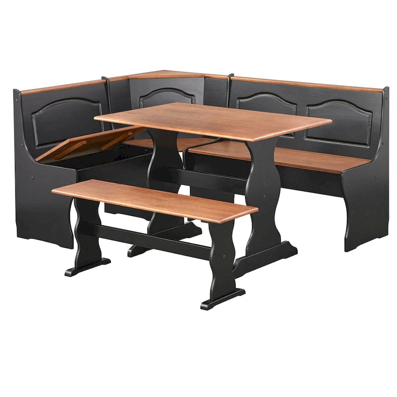 Table à manger rectangulaire en pin massif, style champêtre décontracté