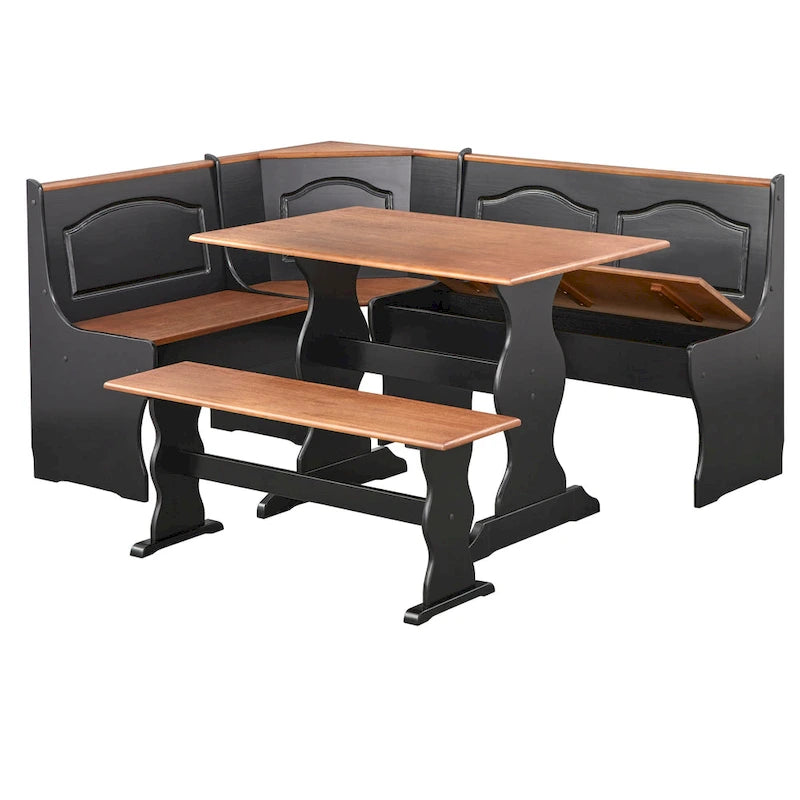 Table à manger rectangulaire en pin massif, style champêtre décontracté