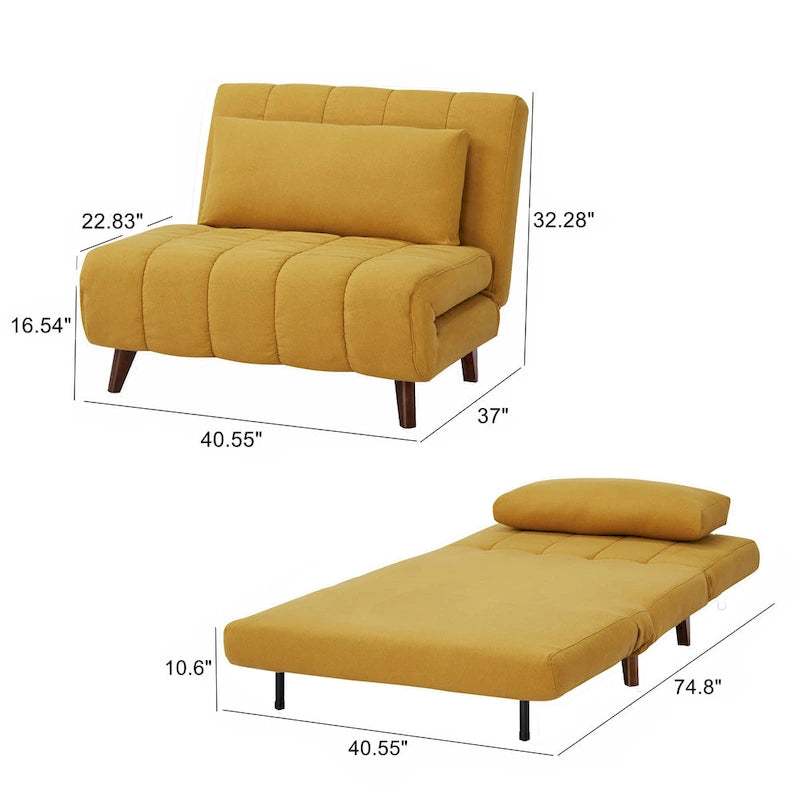 Chaise convertible moderne qui se transforme en chaise longue ou en lit simple