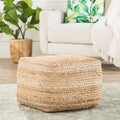 Pouf/Repose-pieds carré en jute