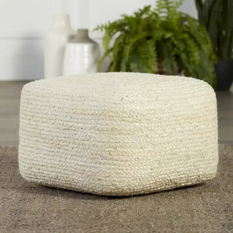 Pouf/Repose-pieds carré en jute