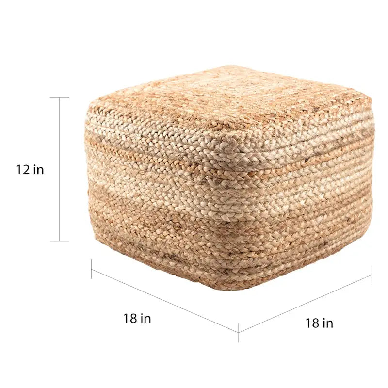 Pouf/Repose-pieds carré en jute