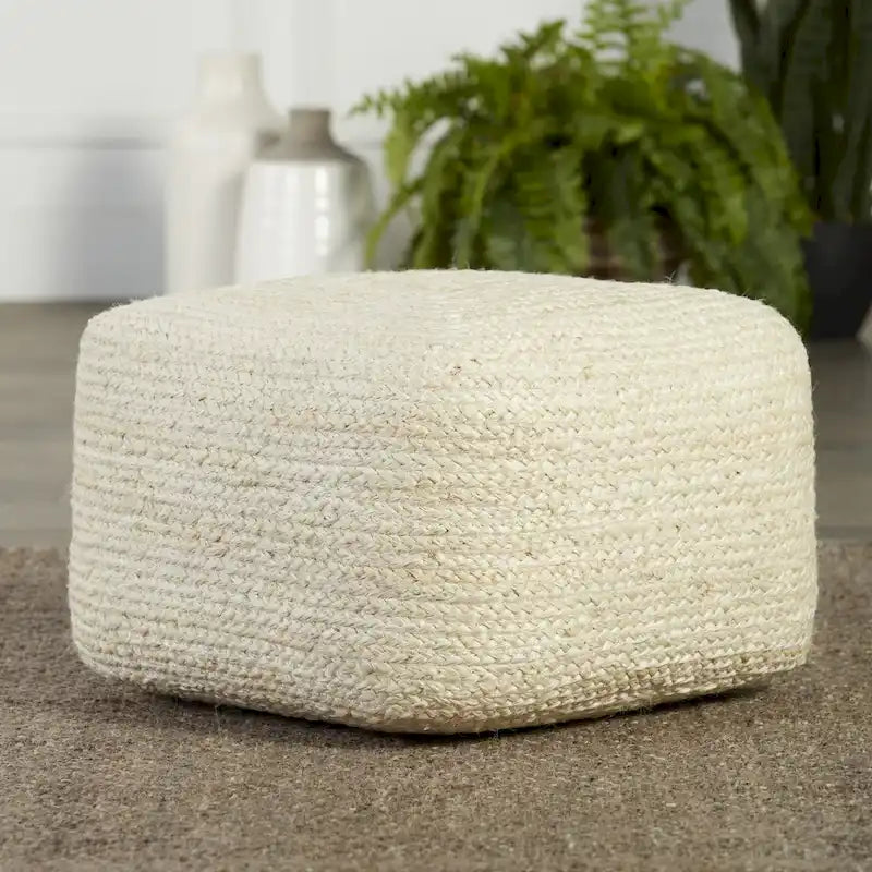 Pouf/Repose-pieds carré en jute