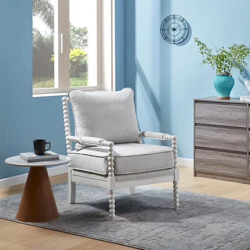 Fauteuil moderne Spindle, Fauteuil d'appoint pour le salon