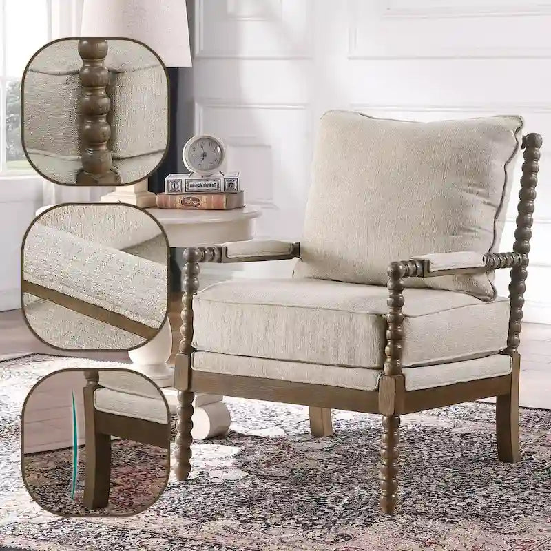 Fauteuil moderne Spindle, Fauteuil d'appoint pour le salon
