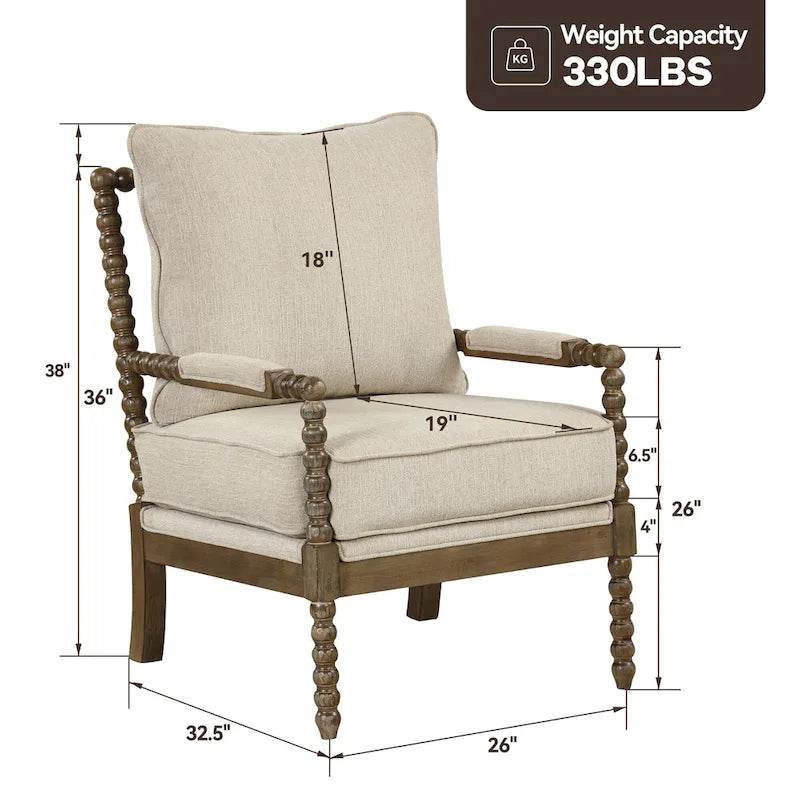 Fauteuil moderne Spindle, Fauteuil d'appoint pour le salon