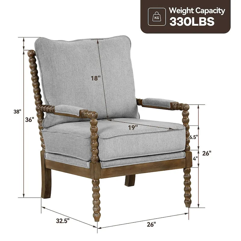 Fauteuil moderne Spindle, Fauteuil d'appoint pour le salon