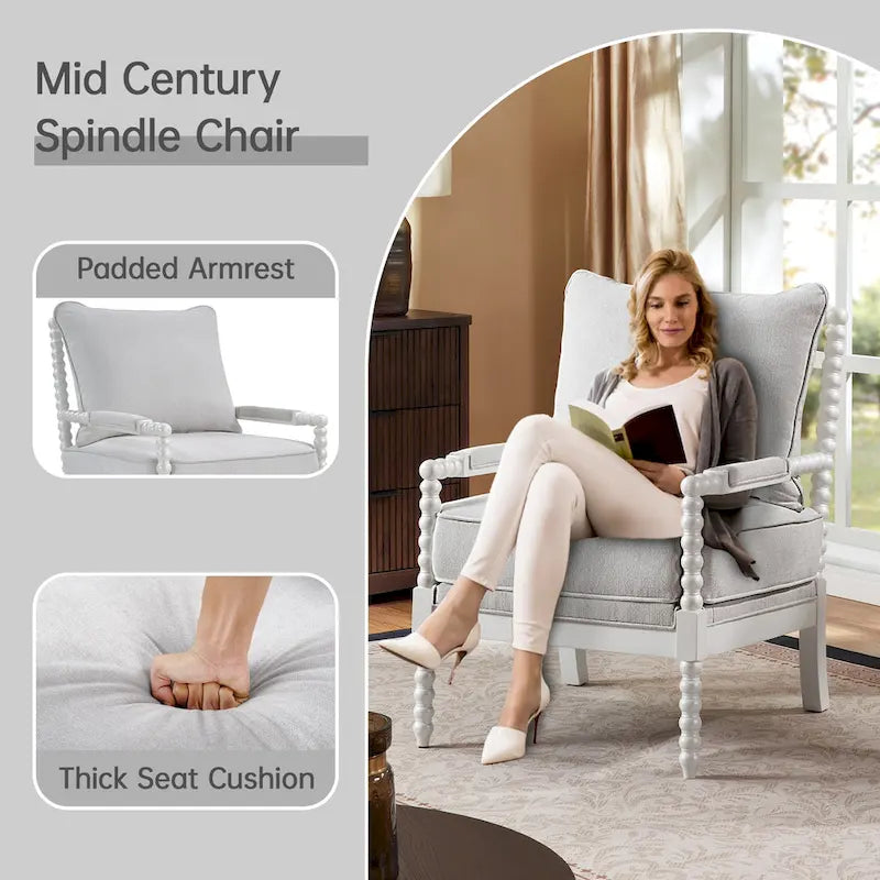 Fauteuil moderne Spindle, Fauteuil d'appoint pour le salon