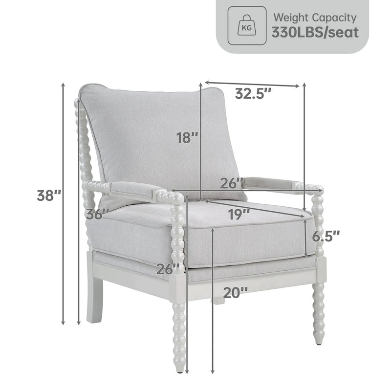 Fauteuil moderne Spindle, Fauteuil d'appoint pour le salon