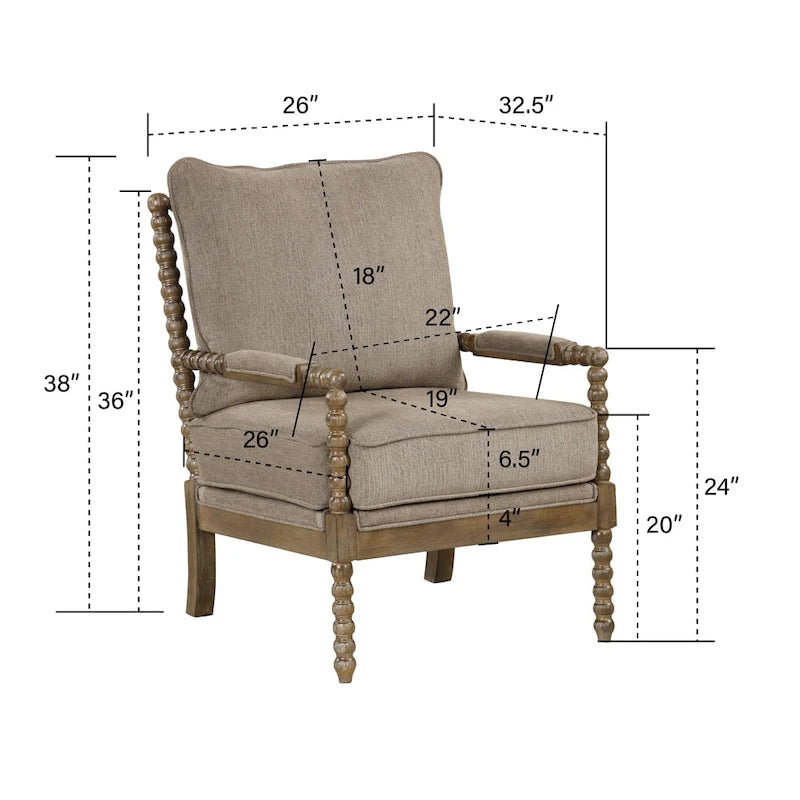 Fauteuil moderne Spindle, Fauteuil d'appoint pour le salon