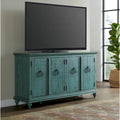 Meuble TV console en bois massif de 165 cm