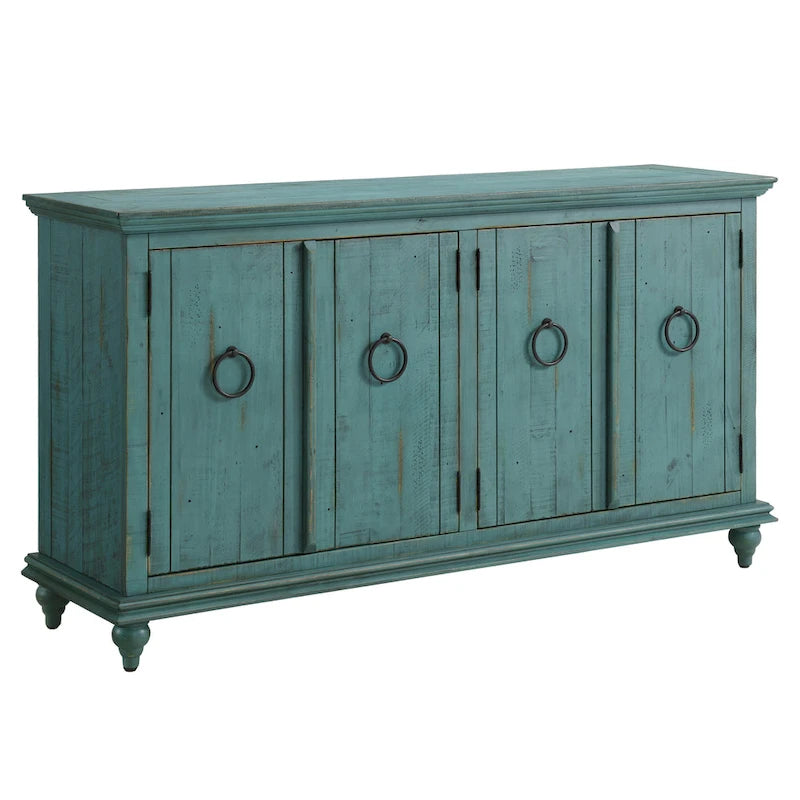 Meuble TV console en bois massif de 165 cm