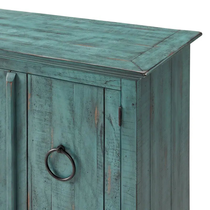 Meuble TV console en bois massif de 165 cm