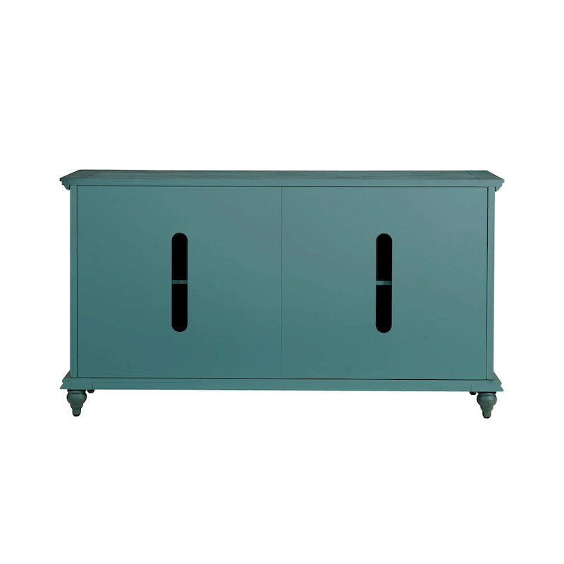Meuble TV console en bois massif de 165 cm