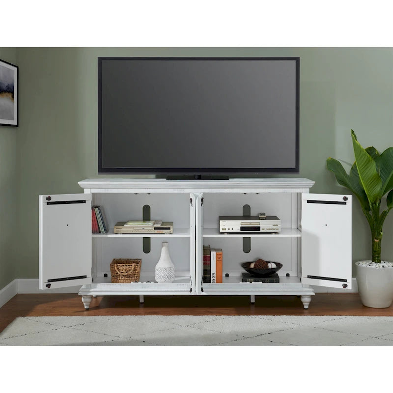 Meuble TV console en bois massif de 165 cm