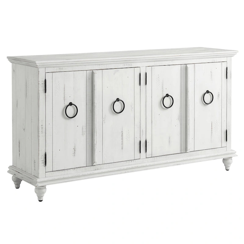 Meuble TV console en bois massif de 165 cm