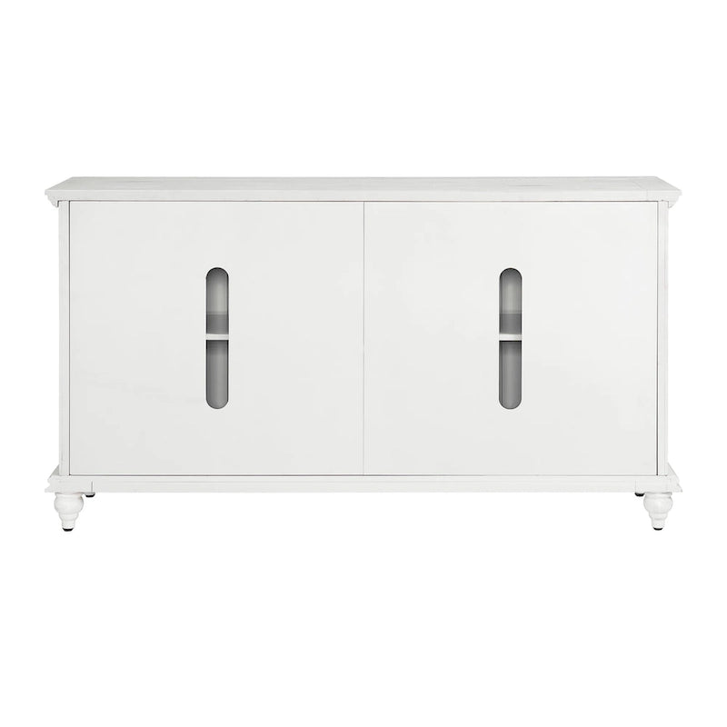 Meuble TV console en bois massif de 165 cm