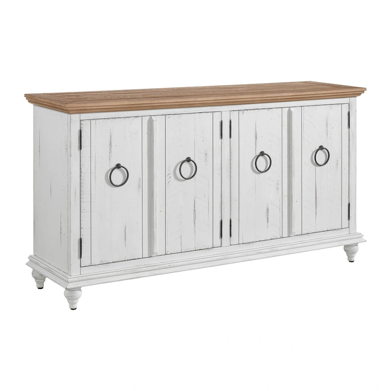 Meuble TV console en bois massif de 165 cm