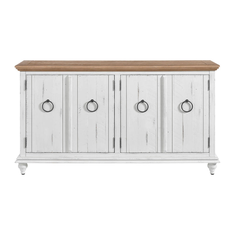 Meuble TV console en bois massif de 165 cm