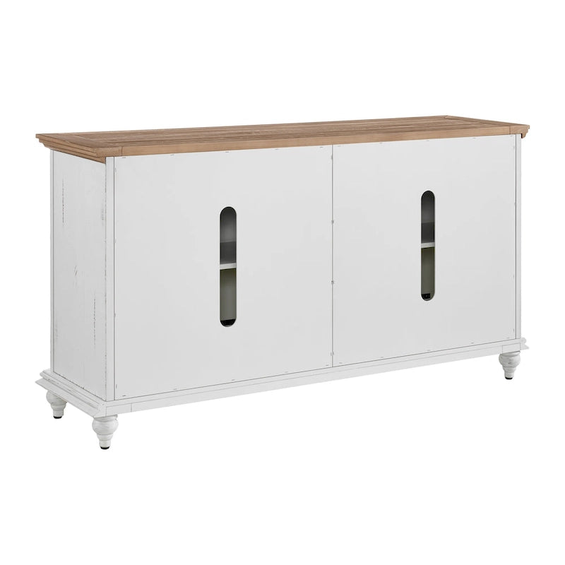 Meuble TV console en bois massif de 165 cm