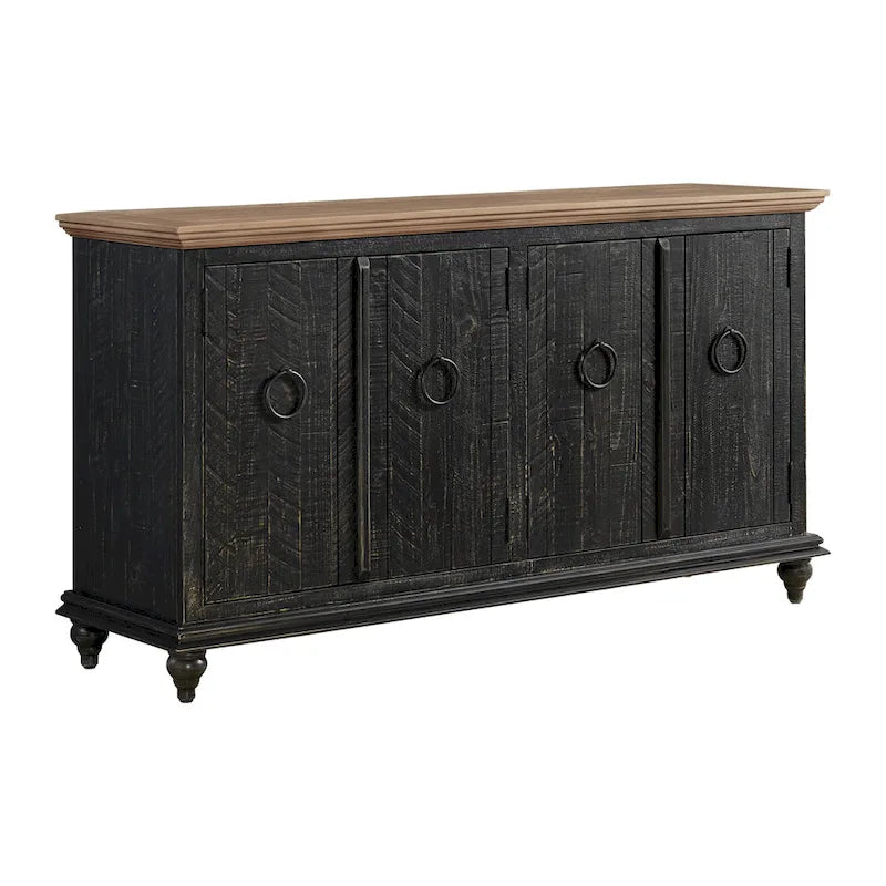 Meuble TV console en bois massif de 165 cm