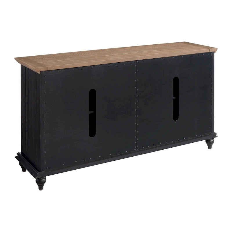 Meuble TV console en bois massif de 165 cm