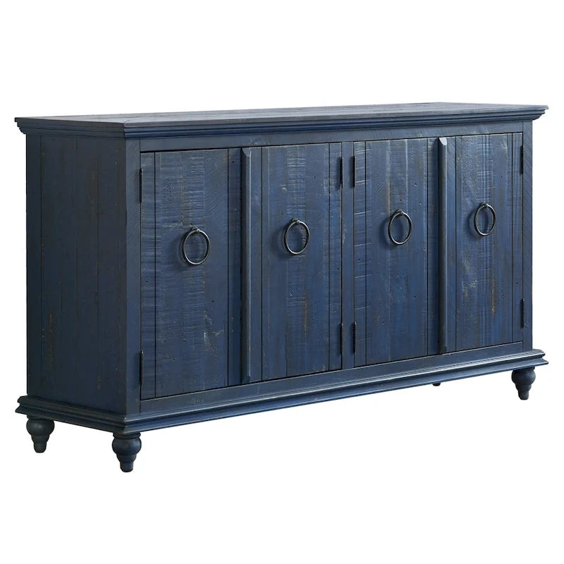 Meuble TV console en bois massif de 165 cm