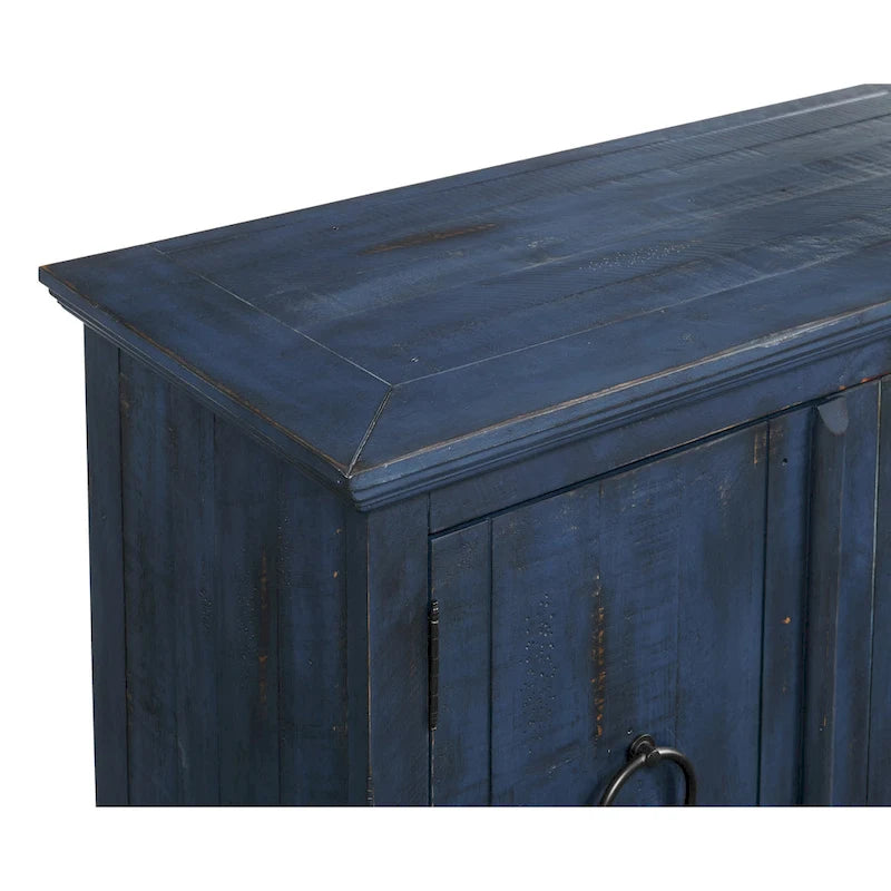 Meuble TV console en bois massif de 165 cm