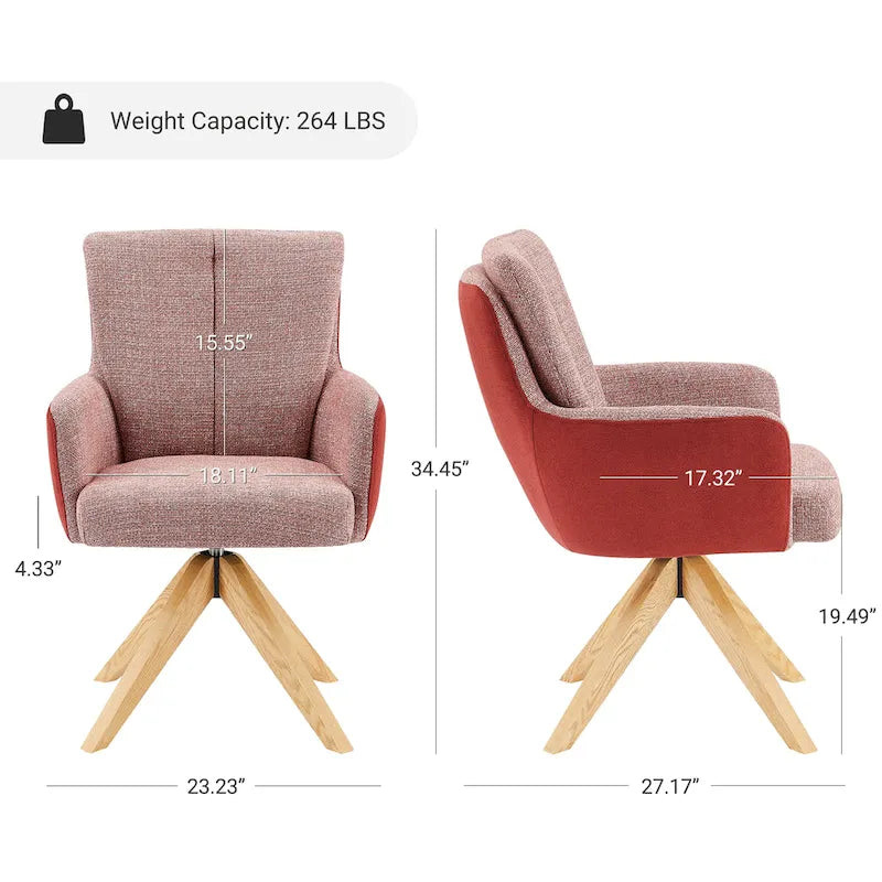 Chaise de bureau pivotante Mid-Century Modern