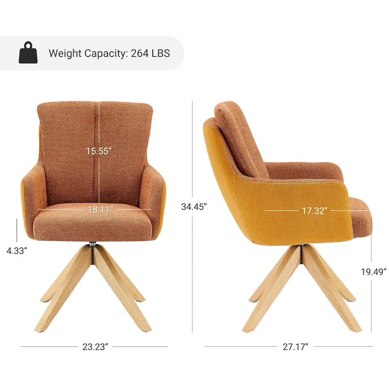 Chaise de bureau pivotante Mid-Century Modern