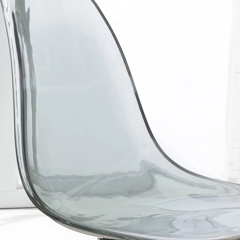 Chaise de bureau à roulettes en acrylique, sans accoudoirs, réglable en hauteur et pivotante